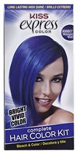 The shade of midnight blue hair dye seems like an ocean by night. Amazon Com Kiss Express Color Kit K69set Midnight Blue Beauty