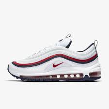 Nike Womens Air Max 97 In White Blackened Blue Red Crush Is Available Now In Store 160 Womens Sizes 5 5 12 The Nike Air Ma Nike Air Nike Air Max 97 Air Max