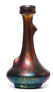 Massier Vase Miniature Form With A Painted Floral Design In An Iridescent Glaze Etched Signature Great Glaze 4 H Sold Pottery Art Massy Newcomb Pottery