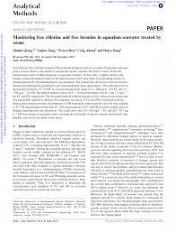 Pdf Monitoring Free Chlorine And Free Bromine In Aquarium Seawater Treated By Ozone
