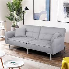 Save sofa beds and futons to get email alerts and updates on your ebay feed.+ sponsoyxredmiym. Upholstered Fabric Covered Futon Sofa Bed With Adjustable Backrest Gray Walmart Com Walmart Com