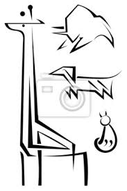 Testa di gatto stilizzata creativa in stile boho etnico. Astratti Sagome Stilizzate Di Animali Giraffe Gatto Toro Carta Da Parati Carte Da Parati Zoo Degli Animali Origami Insegne Myloview It