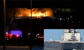 The straits times understands that her family is with her. Laker In Winter Lay Up On Fire Ohio St Clair Fleetmon Maritime News