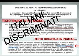 Eating in indoor restaurants also requires a pass. Green Pass Ue Nella Traduzione Italiana Scompare La Liberta Di Non Vaccinarsi Affaritaliani It