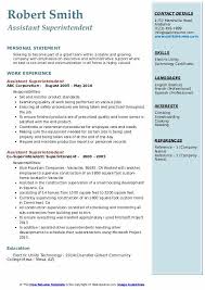 assistant superintendent resume samples
