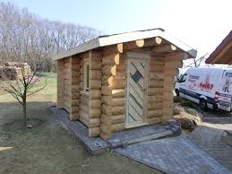 Halbstamm Sauna Saunahaus Blockhaus Palletenhaus
