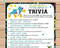 Pick 10 questions to ask for a tiebreaker. 1980s Trivia Game Etsy
