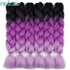 Kanekalon Hair Synthetic Jumbo Braids Ombre Braiding Hair Box Braid Hair Pink Purple Green Grey Yellow Golden Box Braid Hair Jumbo Braids Kanekalon Hairstyles