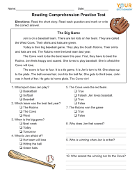 High quality reading comprehension worksheets for all ages and ability levels. Grade Reading Comprehension Tests Worksheets Basic Life Skills Math Exercises For Multiplication Coloring Pages Passages With Questions 1 Answers Pdf 1st Oguchionyewu