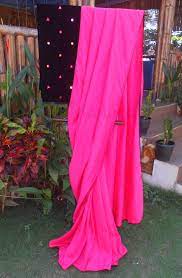 Contrast colour for rani pink. Rani Pink Plain Silk Saree With Contrast Mirror Work Blouse Whatsapp 9539820656 Maneeti Plainsaree Mirror Work Blouse Blouse Design Models Trendy Sarees