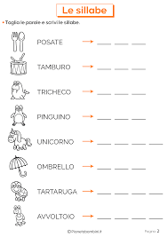 E, parole bisillabe piane, schede parole bisillabe, poesie bisillabe, immagini parole bisillabe e schede didattiche parole. Esercizi Sulla Divisione In Sillabe Per La Scuola Primaria Pianetabambini It