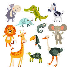 Safari Animals Decal Set Of 11 Zoo Animals Elephant Giraffe Zebra Lion Turtle Toucan And More Happy Smiling Animals Wall Art Kids Room Decor Cute Animal Drawings Kawaii Cute Animal Illustration