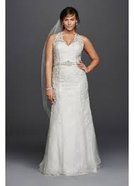 See more ideas about bridal gowns, wedding dresses, bridal dresses. Jewel Lace Plus Size Halter Wedding Dress David S Bridal