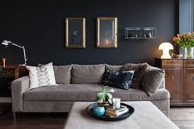 Eclectic living room with enviable art. Apartment Dark Living Room Ideas Novocom Top