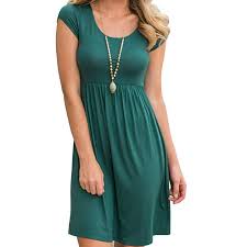 Palinda Women S Short Sleeve Empire Waist Casual Swing T Shirt Dress Women Dress Collection Fashion Midi Short Sleeve Dress