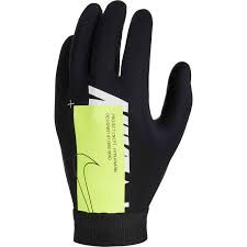 Kids Nike Air Academy Hyperwarm Fieldplayer Gloves Black Volt Soccer Master