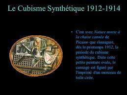 En effet, non seulement l'artiste intègre le cubisme à l'art de la nature morte, mais il créait aussi le tout premier collage en insérant un bout de toile cirée dans son œuvre, la distinguant des autres nature mortes telles que celle de paul cézanne, « pommes et oranges » du xixème siècle. Le Cubisme Ppt Video Online Telecharger
