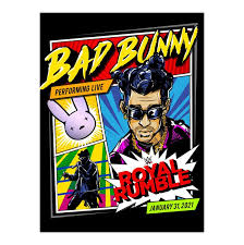 Wwe royal rumble 2021 match cards. Bad Bunny X Royal Rumble 2021 18x24 Poster Wwe Us