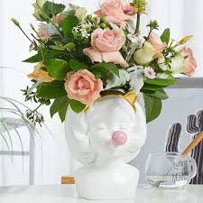 ✅ free shipping on many items! Creative Nordic Style Resin Vase Cute Girl Bubble Gum Decorative Flower Pot Modern Lovely Art Decoration Flower Arrangement Big Sale 7940c Cicig