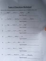 Balancing equations and types of reactions. Chemical Equation Worksheet Answers Key Types Of Reactions Tessshebaylo