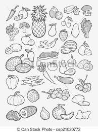 Obst Und Gemuse Icons Zeichnen Set Von Obst Und Gemuse Hand Zeichnung Stil Gute Nutzung Fur Ihre Website Icons Symbole Canstock