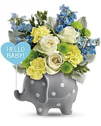 Hello Sweet Baby Boy 708 Flower Arrangement In Woodstock On Smith S Flowers
