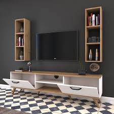 Rani A5 Duvar Rafli Kitaplikli Tv Unitesi Duvara Monte Fiyati 2020 Duvar Modern Kitaplik