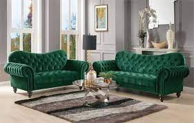 53400 Acme Iberis Green Sofa Set Collection Tuftedsofa Greensofa Velvet Living Room Grey Sofa Living Room Green Velvet Sofa