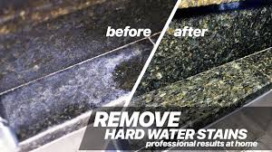 How to remove oil stains from granite or other natural stone. How To Remove Hard Water Stains From Granite Countertops Professional Results At Home Youtube