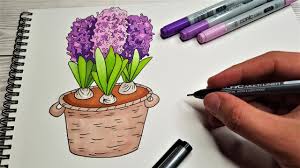 Martisor desen creion / imagini de colorat martisoare gratuit pentru a imprima : Desenez O Zambila Flori De Primavara Martisor 8 Martie Youtube