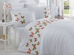 Dantela Vita Cift Kisilik Veronica Beyaz Pamuk Saten Nakis Islemeli Nevresim Takimi Nevresim Takimi Yatak Kilifi Nevresim