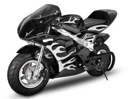 Moto De Course Ps77 49cc Noir Flamme Lestendances Fr Moto De Course Moto Enfant Moto
