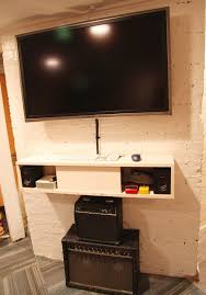 Our Basement Part 55 Media Console Stately Kitsch Media Shelf Floating Media Shelf Wall Mount Tv Shelf
