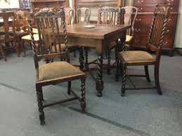 Oak Draw Leaf Table With Barley Twist Legs And Matching Chairs On Sale Draw Leaf Table Matching Chairs Oak Furniture