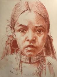 Native American-inspired mixed media artwork