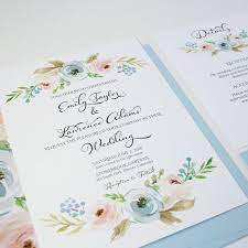 Dusty Blue Wedding Invitations Floral Wedding Invitation Set Etsy Blue Wedding Invitations Pastel Wedding Invitations Wedding Invitations