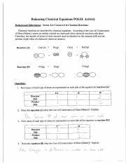 Types of chemical reactions do. Balancing Pdf Balancing Chemical Equations Pogil Activity Atoms Are Conse U00ffwed In Chemical Reactions Chemical Reactions Are Described By Chemical Course Hero
