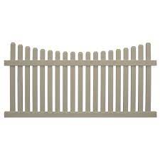 Weatherables Richmond 5 Ft H X 8 Ft W Khaki Vinyl Picket Fence Panel Kit Pkpi 3nrsc 5x8 The Home Depot Picket Fence Panels Vinyl Picket Fence Fence Panels