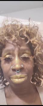 Golden Platinum Nefertiti Makeup Look