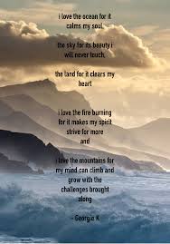 Love Nature Quote Mountains Wind Fire Earth Water Sky Ocean Waves Clouds Georgiek Poem Beauty Nature Quotes Wave Quotes Beauty Water