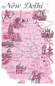 Map of new delhi, india. Old Map Of New Delhi India Old Sightseeing Map Of Indian Capital Heritage Map Pink Map Old Delhi Plan Old Maps Delhim Delhi India India India Travel