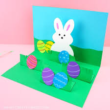Cut each piece of card stock in half, so it measures 8.5″ x 5.5″ using the paper trimmer and cutting blade. How To Make A Pop Up Easter Card Easy Easter Craft For Kids Kids Easter Cards Easter Cards Handmade Easy Easter Crafts