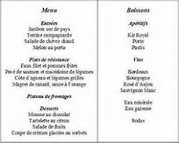 Menu Francais Simple French Restaurants Dialogue Restaurant Restaurant