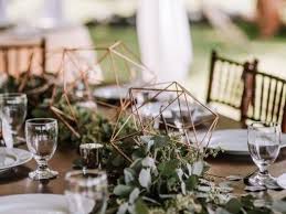 Mayco decoration home accessories modern geometric decor gold decoration for home. Farm Table Wedding With Gold Geometric Shapes And Greenery Price Rentals Events Photo By Emily Gu Farm Table Wedding Geometric Centerpieces Wedding Table