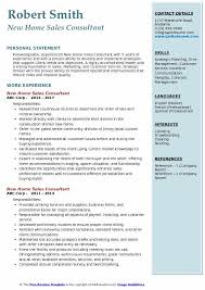 new home sales consultant resume