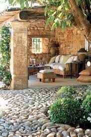 Arredo Outdoor Rilassarsi All Ombra Stanza All Aperto Patio Giardino Roccioso