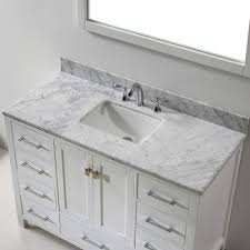 Black And White Marble Vanity Tops Eviva Aberdeen 47 2 In W X 22 In D X 35 In H Vanity In White With Carrara Marble Vanity Top In White With White Basin Evvn412 48wh The Home Depot In