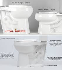 A standard height for a toilet seat is 17 inches but some models come with a 19 inches' height. Convenient Height Supports Elderly Veterans Athletes And More With Only 20 Inch Toilet Bowl In Us Issuewire