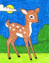 Cute animal drawings step by step. How To Draw A Deer Art Projects For Kids
