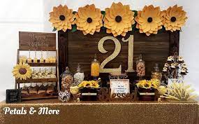 Check spelling or type a new query. Round 3 Dessert Table Decor By Lavieeventsbyjen Favor Boxes By Paperparty Sunflower Party 21st Birthday Decorations Holiday Party Decorations
